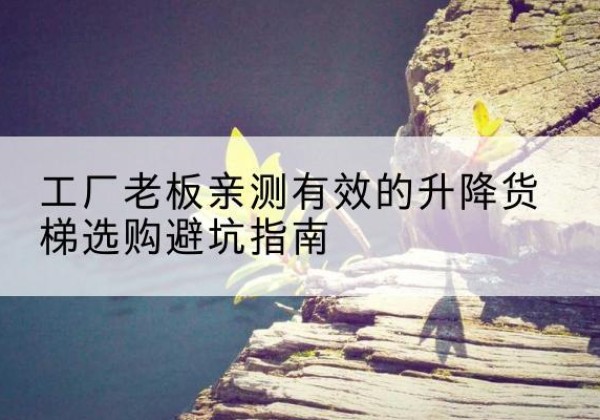 滦平升降货梯怎么选-工厂老板亲测有效的升降货梯选购避坑指南